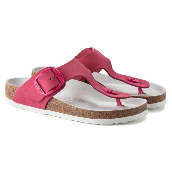 Birkenstock Women's Gizeh Big Buckle Nubuk Fuchsia Tulip Sandal US5 EU36 1022558 - Picture 4 of 6